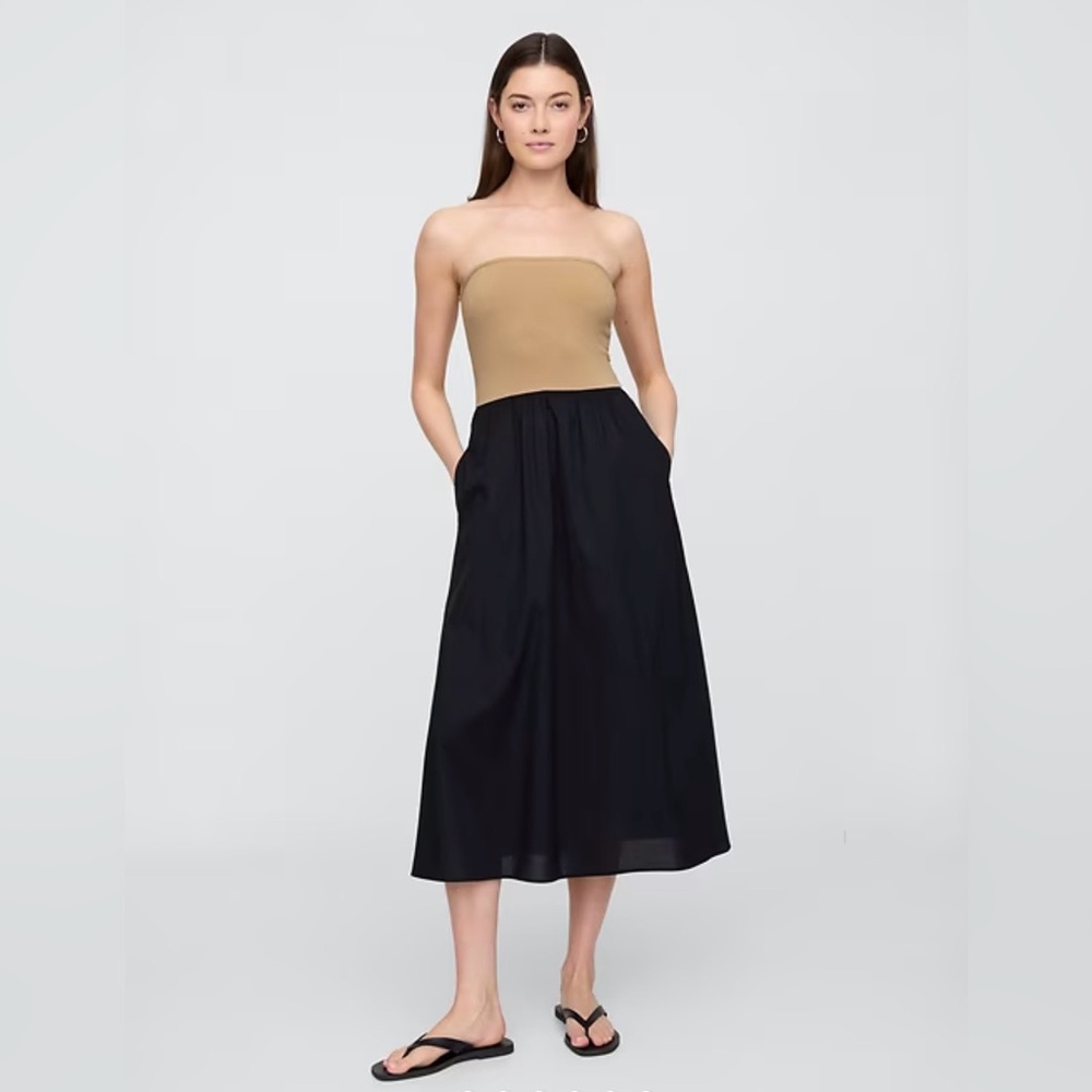 GAP Factory Poplin Midi Dress Mojave Brown size small